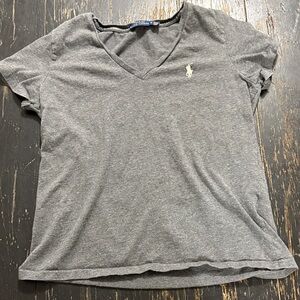 Ralph Lauren Heather Gray V-Neck Tee